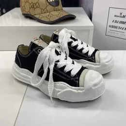 Maison Mihara Yasuhiro Hank Over Sapatos de Lona Tingidos para Homens Designer Sneaker Mens MMY Plataforma Sapato Mulheres Sapatilhas Mulheres Plataformas Chunky em Preto