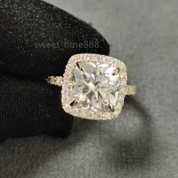 PROVENCE MOISSANITE JEINDY PURE 14K BIAŁY ZŁOTA 2,5CT CUSHION CUT DIMONT HALO MOISSANITE WEDNIBACJA WEJŚCIA