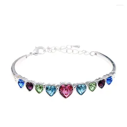 Armreif BN-00068 2023 In Heart Crystal Cuff Bracelets Silver Plated Jewellery For Women Dainty Bracelet Personalisierte Geschenke