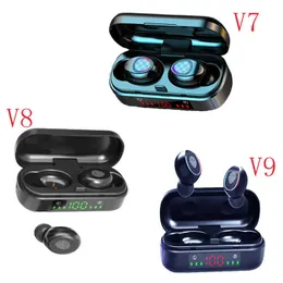 V7 V8 Bluetooth Headphones TWS Digital Display Headphones Bluetooth 5.0