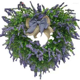 Fiori decorativi Simulazione Ghirlanda di lavanda Fatto a mano Fai da te Rattan naturale San Valentino Ghirlande artificiali Oliva chiara Grande