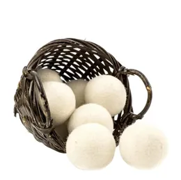Praktiska tvättprodukter ren boll återanvändbar naturlig organisk tyg mjukgörare premium ulltorkbollar 7 cm för rengöringdukar