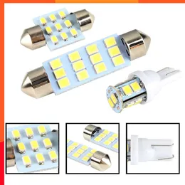 Ny 20st LED -inre glödlampa kit glödlampa 12v bilstamkupol ljus 6000k vit registreringsplatta ljus Auto Reading Lamp T10 31mm 42mm