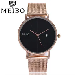 Wristwatches Meibo Casual Woman Watch kwarcowy pasek ze stali nierdzewnej analogowy