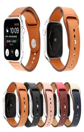 Fashion Hasp Leather Band para Apple Watch Strap 38 mm 42mm 42 mm 44 mm para la serie de banda iwatch 1 2 3 4 Cinturón de brazalete de fábrica de fábrica25558063