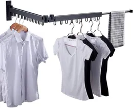Organizacja Wysuwane ubrania Suszanie stojak na ścianę Zabójca przestrzeni Składane ubrania suche stojaki wieszak do pralni organizator sypialni