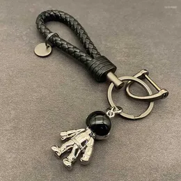 Keychains Keychain Astronaut Pendant Leather Key Chain Ring Ornaments Gifts för män och kvinnor biltillbehör