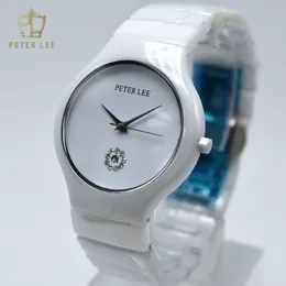 Women S يراقب Peter Lee Ceramic for Women Fashion Simple Quartz Digital Designer Watch Wholesale Attems 230506