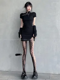 Kadınlar çorap bandaj gül punk jk kız çorapları yüksek fishnet taytlar erotik iç çamaşırı seksi külotlu çorap çiçek lolita mesh dantel