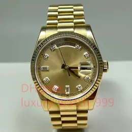 Z papierami pudełkowymi Wysokiej jakości Watch Nowa wersja 18K Żółta Diamentowa ramka 36 mm Wybierz automatyczny moda męska zegarek gd na rękę