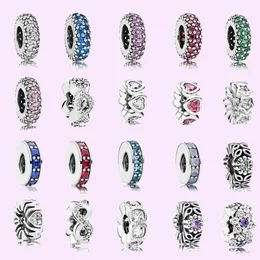 Gioielli da donna adatti Pandora Charms Bead 925 Silver Love Bracciale Catena di base Bead Spacer Blue Slide Bracciali Perline Catena di gioielli Charm Perline