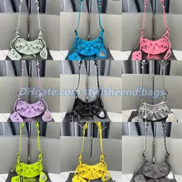 Stylisheendibags Half Moon Dumpling Bag Willow Stud Motorcycle Bag drobnoziarnisty krokodyl skóra z makijażem w kształcie serca lustro jedno ramię na korpusie krzyżowe