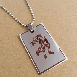 Chains RONGQING 10pcs/lot Animal Wolf Necklace Titanium Steel Stainless Cosplay Gifts For Men Women 2023 Christmas Gift