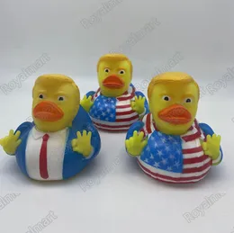Yaratıcı PVC bayrağı Trump Ördek Partisi Banyo Yüzen Su Oyuncak Partisi Malzemeleri Komik Oyuncak Hediyesi