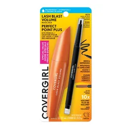 COVERGIRL Lash Blast Volume Mascara Waterproof Perfect Point Plus Eyeliner Pencil Value Pack, 825 Very Black Black Onyx