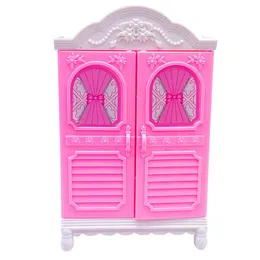 Doll garderob miniatyr docka hus möbler tillbehör barn leksaker skåp garderob för barbie baby dockor bästa födelsedagspresent