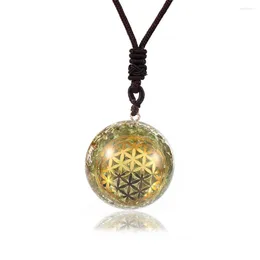 Pendant Necklaces Orgonite Necklace Sacred Geometry Flower Of Life Gemstone Crystals Orgone Jewelry E-Energy Protection Spiritual Healing