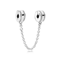 Klassisk säkerhetskedja Charm 925 Sterling Sivler för Pandora Snake Chain Armband Making Charms Women Girls Jewelry Components Charm med Original Box Set