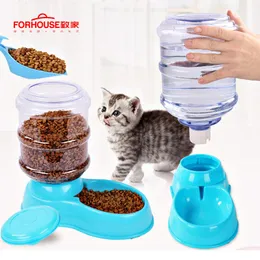 Alimentazione Alimentatore automatico per cani Pet Dog Water Travel Bowl Alimentatore Alimentatore Fontanella per gatti Cani Distributore d'acqua Ciotola per cibo per cani