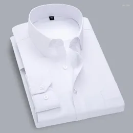 Herrklänningskjortor Herrens formella avslappnade långärmade skjorta twill vit blå svart social varumärke stort företag