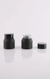 10 x 15g 30g 50g Frost Cream Glass Matte Jar Pot with Black Lids Seal Skin Care Face Mask Cosmetic Packaging Container1745731