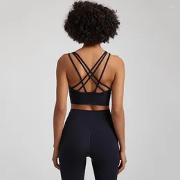 YOGA ROUTA CRUZ Back Sports Bra Mulheres Backless Gym Crop Top Colet de High Impact Fitness Bralette Push Up Lowes Sexy With Chest Pad