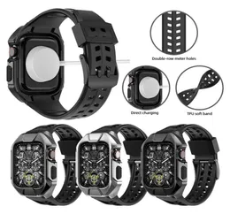 TPU Smart Strap Watch Band Stainless Steel Case para Apple Watch 4567Se pulseiras7194593