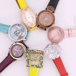 여성 S 시계 판매 할인 Melissa Crystal Old Type Lady Watch Japan Mov T Mov T Fashion Hours 팔찌 가죽 소녀 S 선물 없음 상자 230506