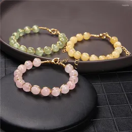 Strand Trendy Natural Crystal Armband Women Topaz Stone Bangles Copper Wire Wrap Men Female Jewely Justerbart mode