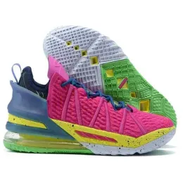 Lebrons 18 Mens Basketball Shoes Sneakers GOAT Vision Dunkman Melon Tint  Los Angeles By Night Day Black Crimson Volt Chaussures Trainers