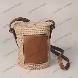 Torba designerska Lafite trawa Torba plażowa na ramię Wiklina Tkane torebki damskie Słoma Casual Rattan Kobiety Torebki o dużej pojemności Lady Buckets Bag