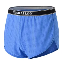 Underpants Zonbailon Men's Boxer Underwear SexyFull Coverage Hip With Low Rise Short Briefs Trunks Style Side Split