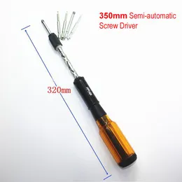Tools 260mm 350mm Semiautomatic Screw Driver Spiral Hand Pressure Type Ratchet Screwdriver with Slotted PH Bits Tools plastic handle