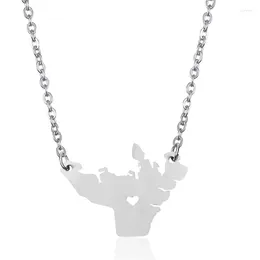 Naszyjniki wiszące 304 stal nierdzewna Nunavut Map Naszyjnik Wysokiej jakości Kanada Heart Kobiet biżuterii