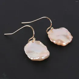 Dangle Earrings 13x16mm Natural Color Baroque Pearl Earring 18k Ear Drop Hook Fashion Wedding