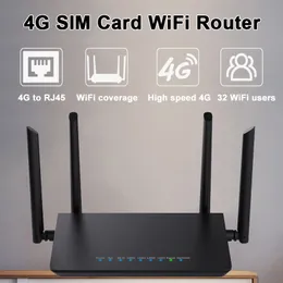 Маршрутизаторы LTE CPE 4G маршрутизатор 300M CAT4 32 пользователи WiFi RJ45 WAN LAN Wireless Modem 4G SIM -карта Wi -Fi Router 230506