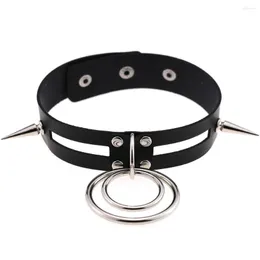 CHOKER CHIMNO GOTH Collana per le donne uomini sexy PU Collaro in pelle Reste