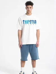 Trapstar London Undersea Blue Printed Tshirt Men Summer Treasable Short Sleeve Street Street Brands Eversive Cotton Brands T Derts 220615