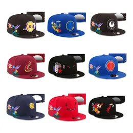 2023 Boll Caps Summer Basketball Hats monterade snapbacks utomhus klassisk färg Hip Hop Alla lag Justerbara mössor Gray Stitch Heart "-serien" "Bird Flowers Mixed Order