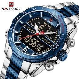 Wristwatches Other Goods Luxury Brand NAVIFORCE Digital Sport Watch For Men Steel Waterproof Chronograph Clock Fashion Luminous Quartz Wrist watches Man 230506