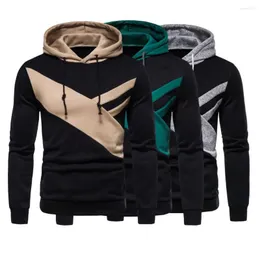 Men's Hoodies Men Hoodie Sweatshirt Contrast Colors Hat Young Wear Resistant Spring For Daily Male Clothing