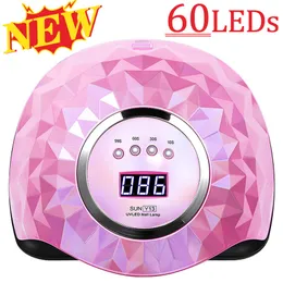 Nageltrockner 60LEDs UV-Nagellampe für Gel-Nagellack-Trocknung Smart Sensor Low Heat Mode Nail Art Salon Professionelle Maniküre-Maschine 230508