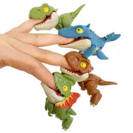 만화 공룡 모델 장난감 물린 손가락 시뮬레이션 공룡 장난 트릭 재미있는 장난감 멀티 조인트 유연한 움직일 수있는 액션 티라노사우루스 렉스 모델