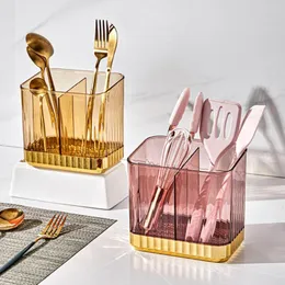 Крюки 1 набор ящика для хранения столовых приборов большая емкость Light Luxury Transparent Countment Forks Spoon Kitchen Gadget