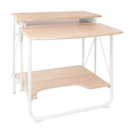 デザインは棚で折りたたみ机を収納する - 白、メープル