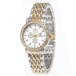 Zegarki damskie modne stali nierdzewne Zespół Mężczyźni Watch Threeeeye Dekoracyjny kwarcowy zegarek