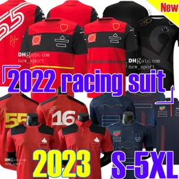 S-5XL 2023 2024 Formula One Yeni Yarış Takımı F1 Kırmızı Siyah T-Shirt Kırmızı Kısa Kollu Polo Takımı Üniforma Yakası hızlı kuruyan üst