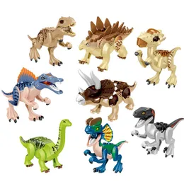 Imposta blocchi Jurassic Dinosaur Blocks Dinosaurset Tyrannosaurus Rex Stegosaurus Kit Toys Toys Blocco Dimensione Blocco Numero LJ200928254Q