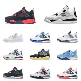 Jumpman 4s Kids Military Black Basketball Shoes Baby Red Thunder Union 4 Black Cat All White Pink Pure Money Trainers Girl Toddlers Retro What the Infrared Sneakers
