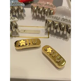 Metal Miu Letter Pearl Hairpin Female Side Bang Hairpin Spring Clip Edge Clip Hairpin Clip Hairpin Headwear